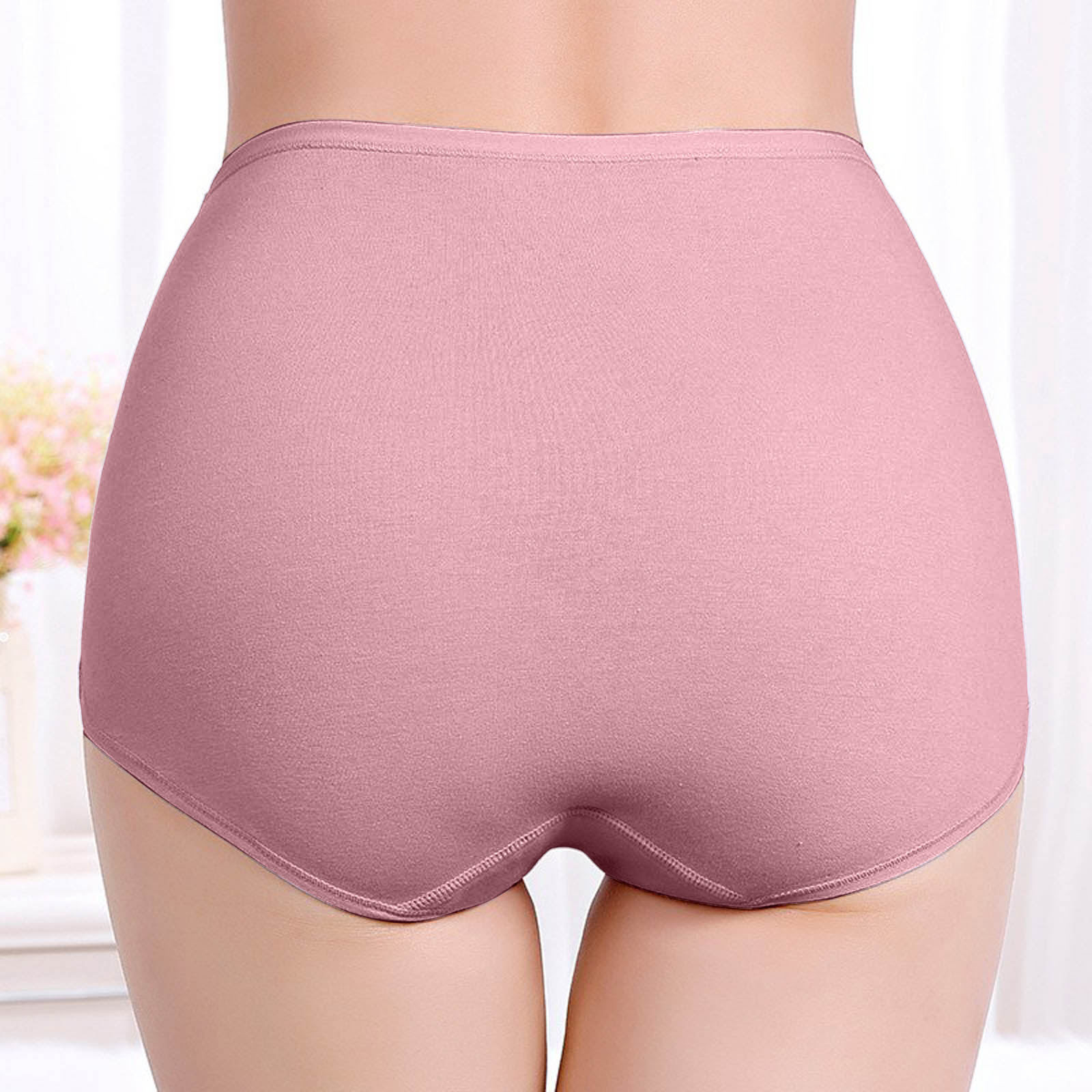thumbnail image 4 of Braguitas posparto de cintura alta para mujer, cobertura total - Algodón, color liso, cómodas - L-XXL, 4 of 6